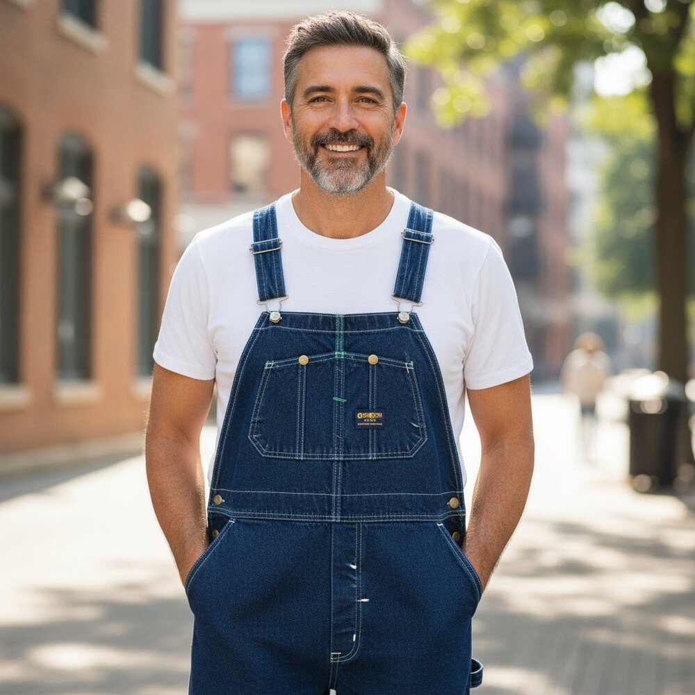 NIP OshKosh  Vestbak Bib Overalls - Men’s Size 42x32 - Dark Wash Indigo